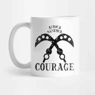 Sankofa Adinkra Symbol "Courage" Black. Mug